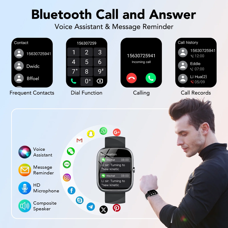 2026 Smart Watch 1.91" HD Android iPhone Call Fitness Tracker IP681