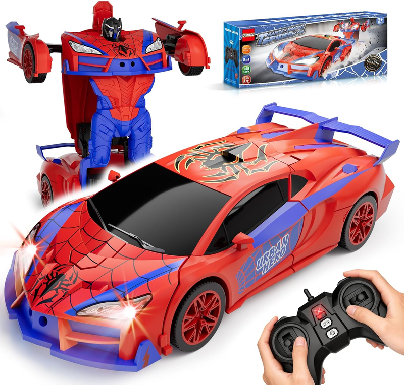Spider Toys for Boys 4-6, Remote Control Car, One-Button Transform Superhero Toy9