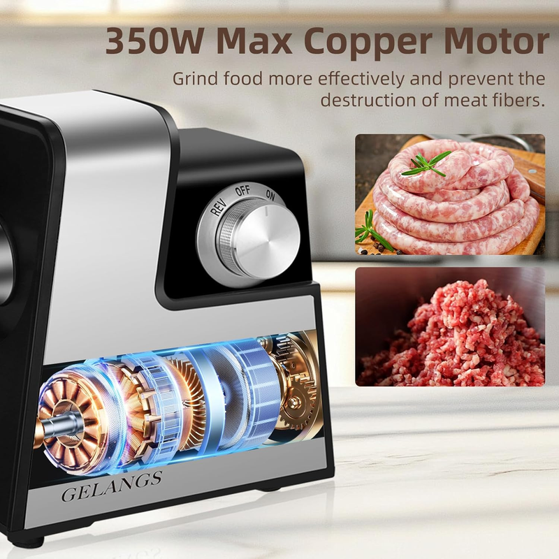 Electric Meat Grinder，350W(2800W Max) Sausage Stuffer Maker with Sausage Stuffer5