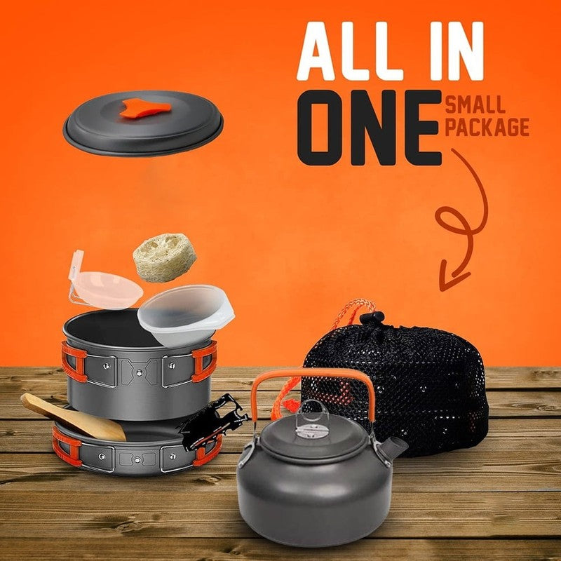 Camping Cookware Set Camping Gear Non Stick Cooking Equipment Lightweight Stacka3