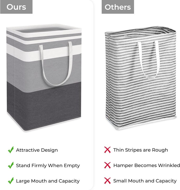2 Pack Large Laundry Baskets, Waterproof, Freestanding Laundry Hampers, Collapsi2
