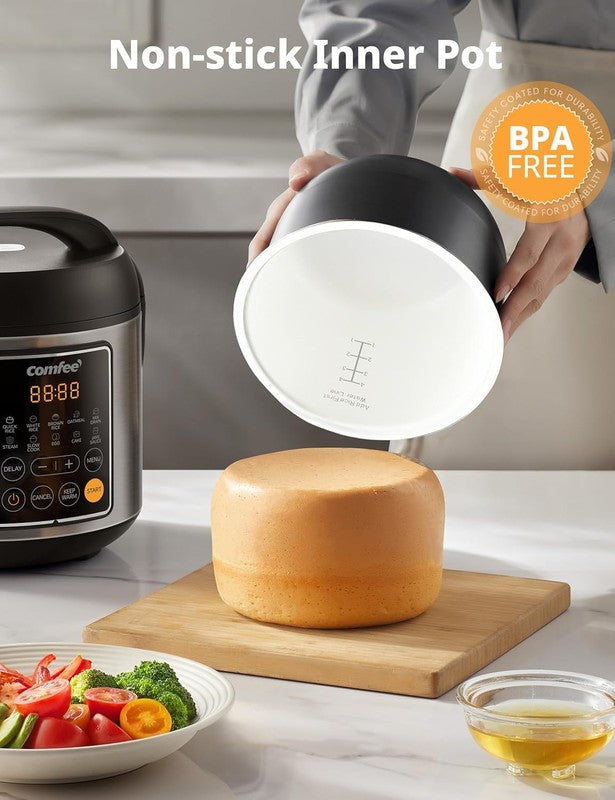 Rice Cooker 4 Cup/8 Cup Cooked 2Qt Small Multi Cooker 10 Presets Steamer Pot5