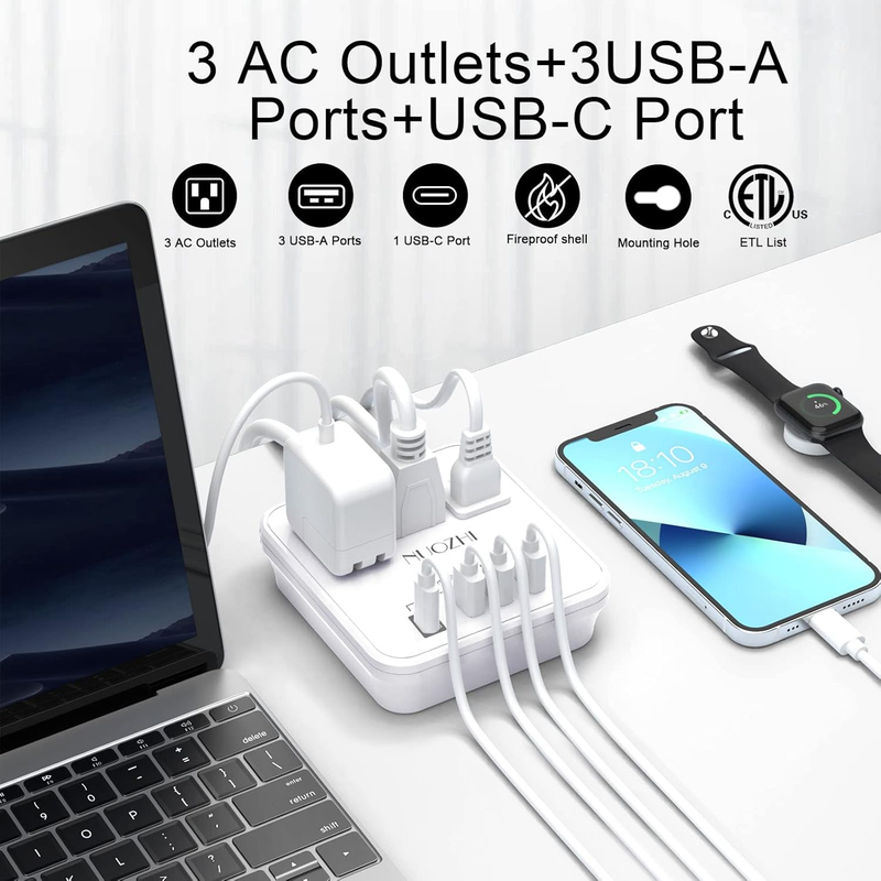 Cruise Approved Power Strip 3 Outlets 4 USB 1 USB C 6FT White1
