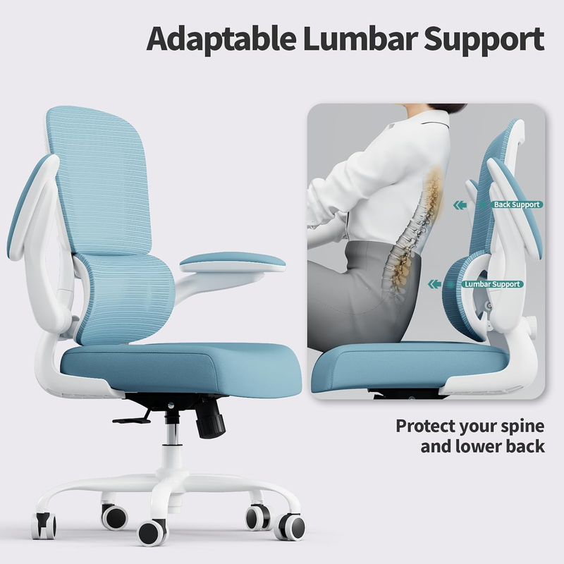 Ergonomic Office Chair Mesh Desk Chair Adjustable Executive Computer Sky Blue8