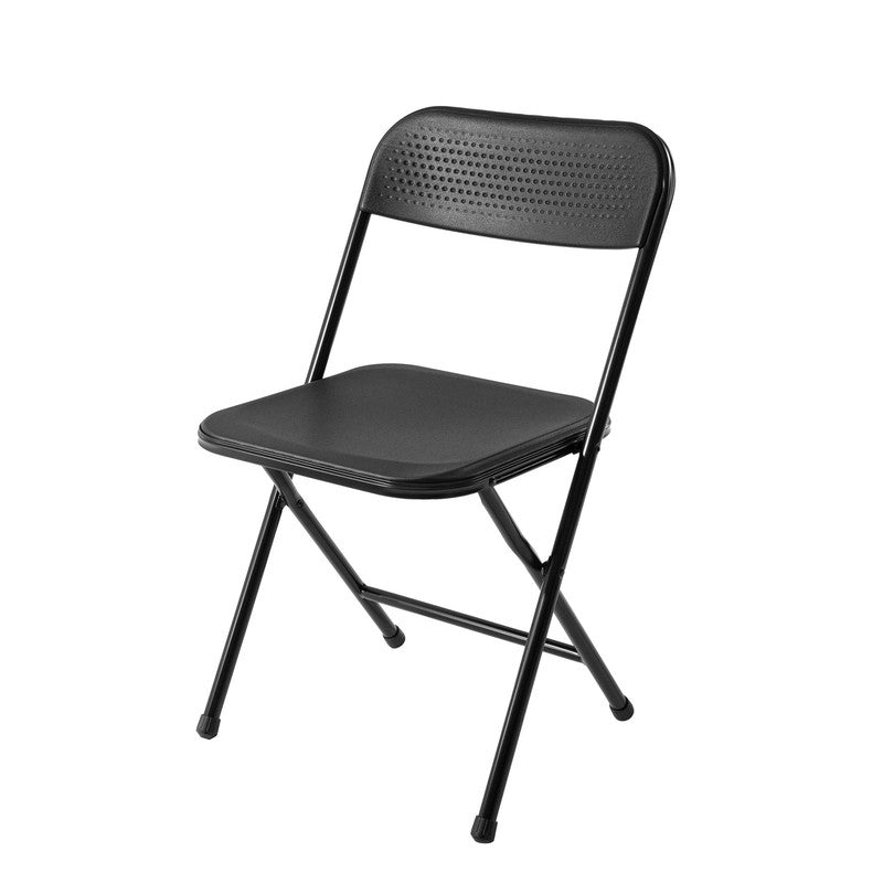 5 Piece Resin Card Folding Table and Four Folding Chairs Set, Black8