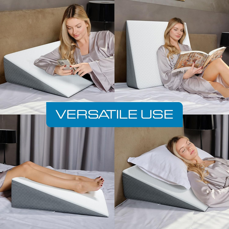 Extra Wide Bed Wedge Pillow 7.5" Sleep Apnea Acid Reflux Relief5