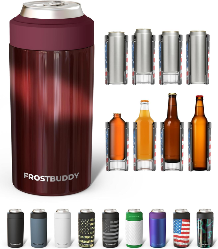 Universal Can Cooler Stainless Steel Fits 12oz 16oz Slim Cans Bottles11