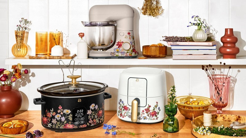 6 Qt Air Fryer w/ Turbocrisp Technology Evergood Ceramic Nonstick White Flower11