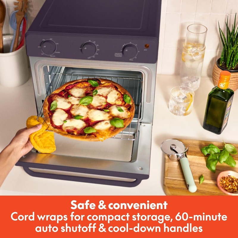 Air Fry Toaster Oven 1700W 7 Presets Dishwasher Safe Trays Plum6