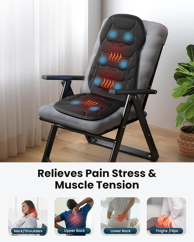 Massage Chair Pad, Back Massager with Heat with 8 Vibration Motors1