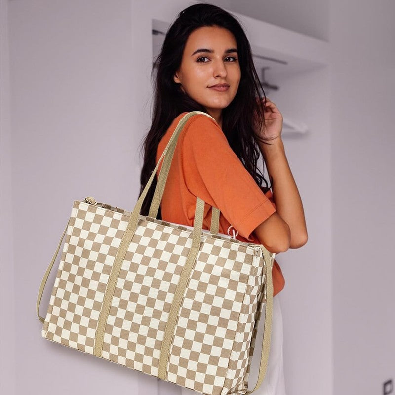15.6" Laptop Tote Bag for Women Canvas Work Shoulder Messenger Briefc1