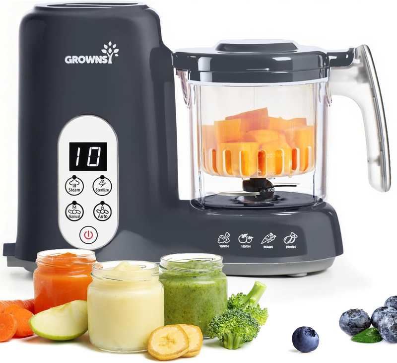 Baby Food Maker Steamer Blender Grinder One-Step Auto Cooking Dark Grey9