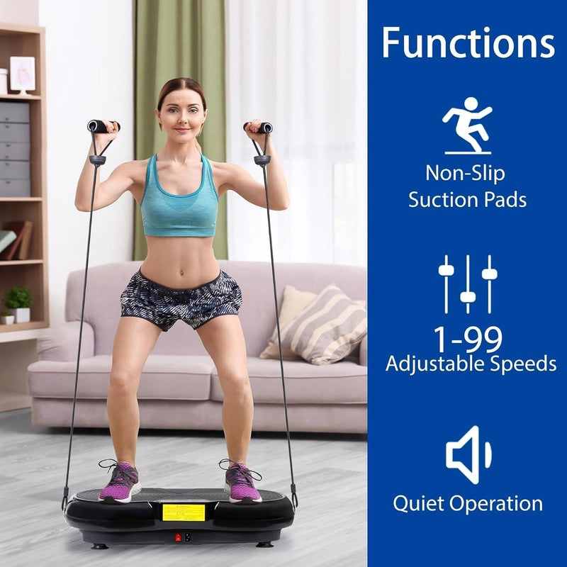 Pro Vibration Plate Machine 99 Levels Whole Body Workout Bands Bluetooth6