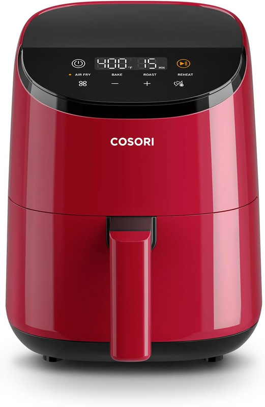 2.1 Qt Mini Air Fryer 4 in 1 Bake Roast Reheat Nonstick Quiet Red0