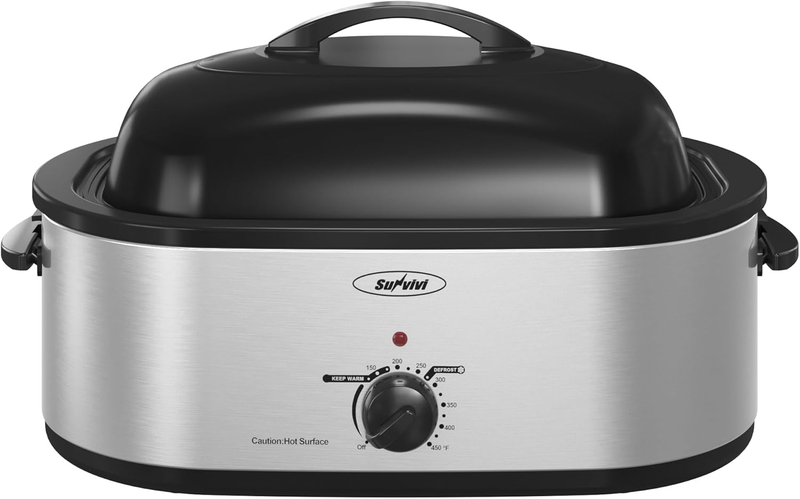 24Lb 20-Quart Roaster Oven, Electric Roaster Oven with Self-Basting Lid, Turkey 9