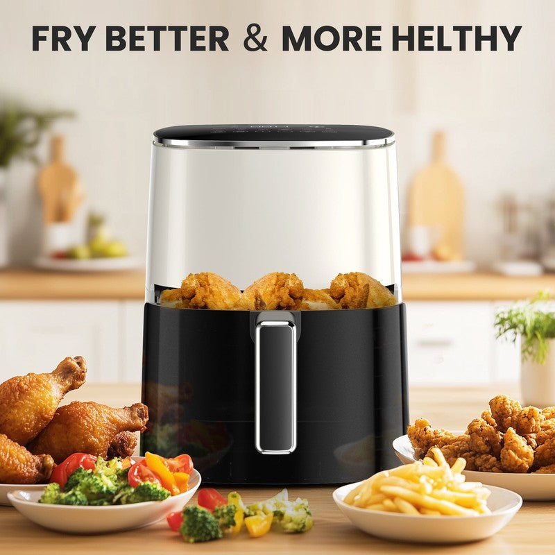 6Qt Air Fryer | Compact & Large, 400°F Multifunctional Electric Cooker, Beige1