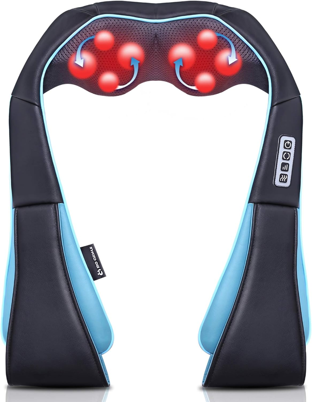 Shiatsu Neck Massager w/ Heat Deep Kneading Back Shoulder Pain Relief0