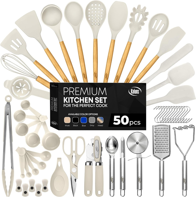 50 PCS Silicone Kitchen Utensils Set - Heat Resistant Non-Stick Tools9