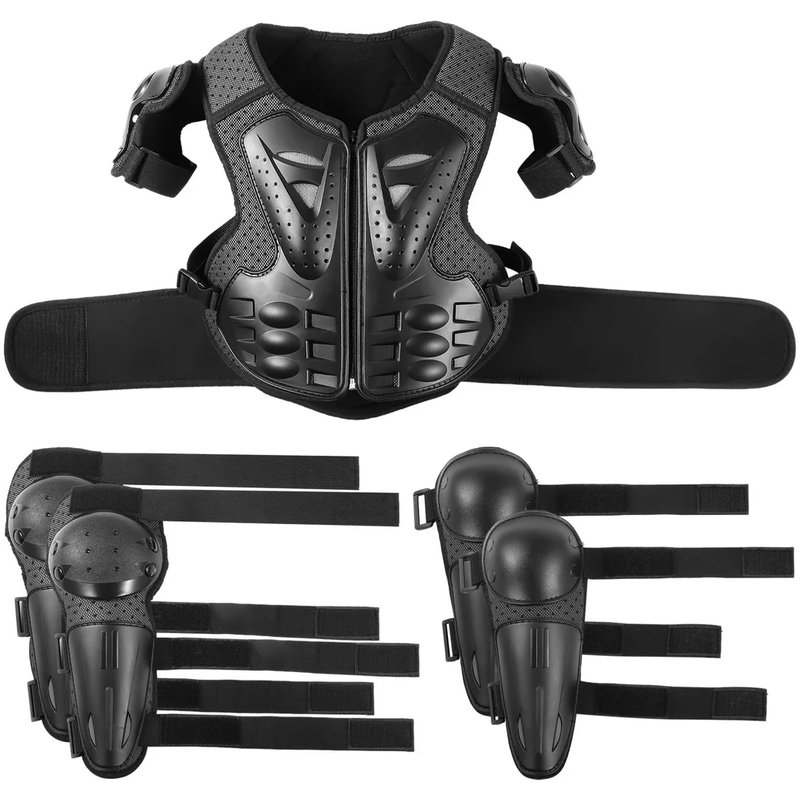 5PCS Motorcycle Full Body Armor Suit for the Youth, Chest Spine Back Protector w10
