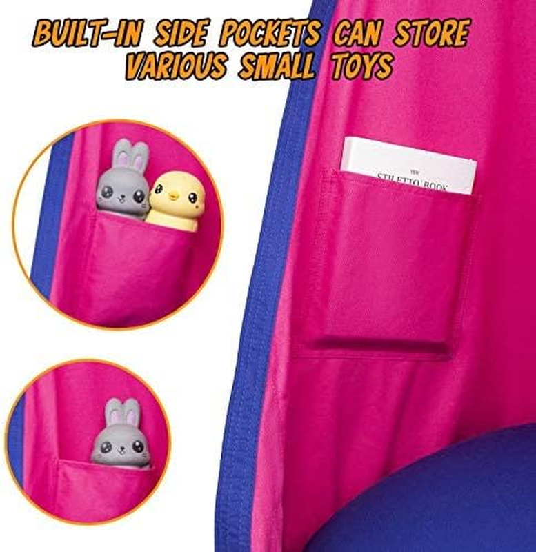 Kids Pod Swing Seat, Hanging Hammock Chair Swing with Inflatable Pillow, Sensory3