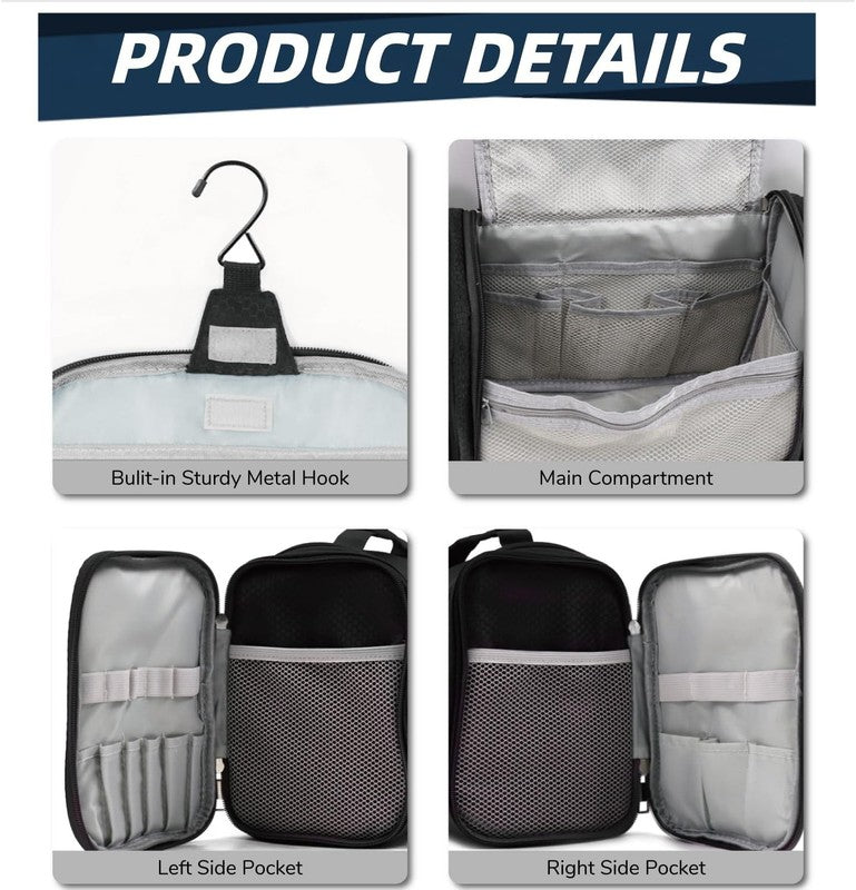 Large Hanging Toiletry Bag Travel Dopp Kit Water-Resistant for Men & Women Black2