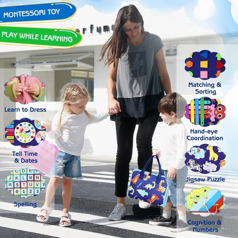Toddler Busy Board Montessori Toys for Boys, Sensory Book Educational Activities5