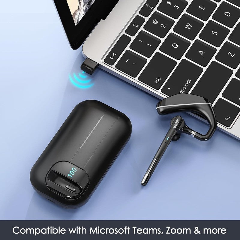 Bluetooth Headset V5.3 Wireless Earpiece Dual Mic 96H Talktime 1000mAh Case4