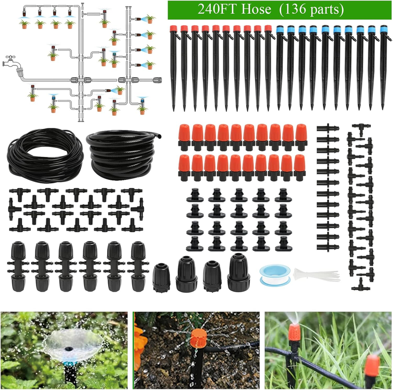 240FT Automatic Drip Irrigation Kit for Garden, Lawn & Greenhouse6