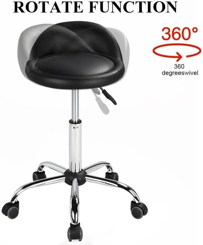 Ergonomic Height Adjustable Rolling Salon Stool with Backrest for Spa & Clinic3