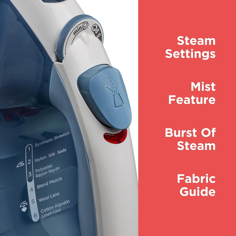 Easy Steam Compact Iron for Clothes, Automatic Shutoff, Nonstick Plate, Light We4