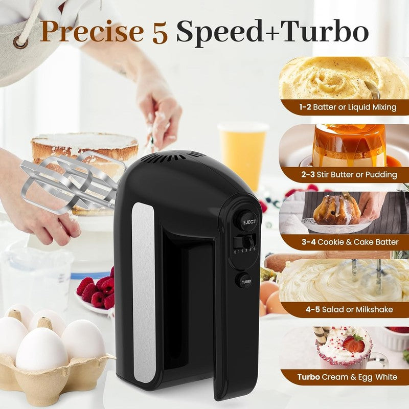 5 Speed Electric Hand Mixer, 800W Handheld Mixer with Turbo for Baking & Cooking2