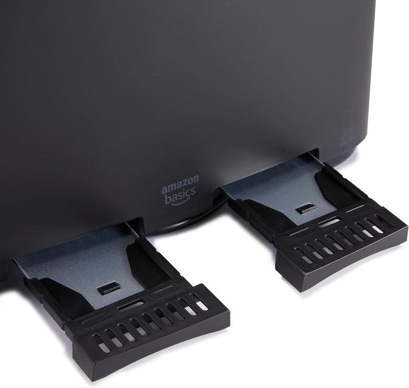 4 Slice Toaster Black & Silver - Wide Slots, 7 Shades, Bagel, Defrost, 1500W4