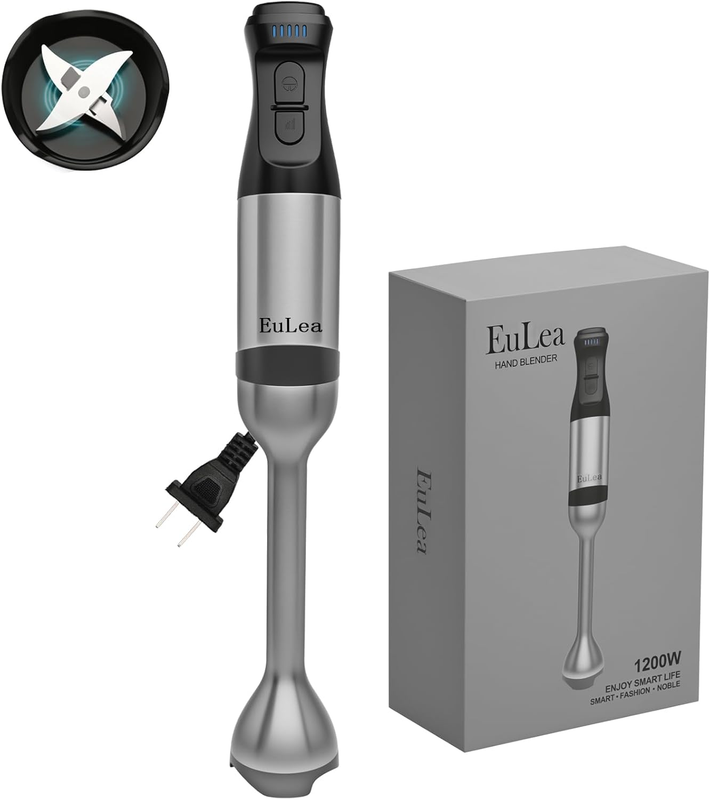 2026 New Immersion Hand Blender, 1200W with 5 Speed Settings, Stainless Steel Bl0