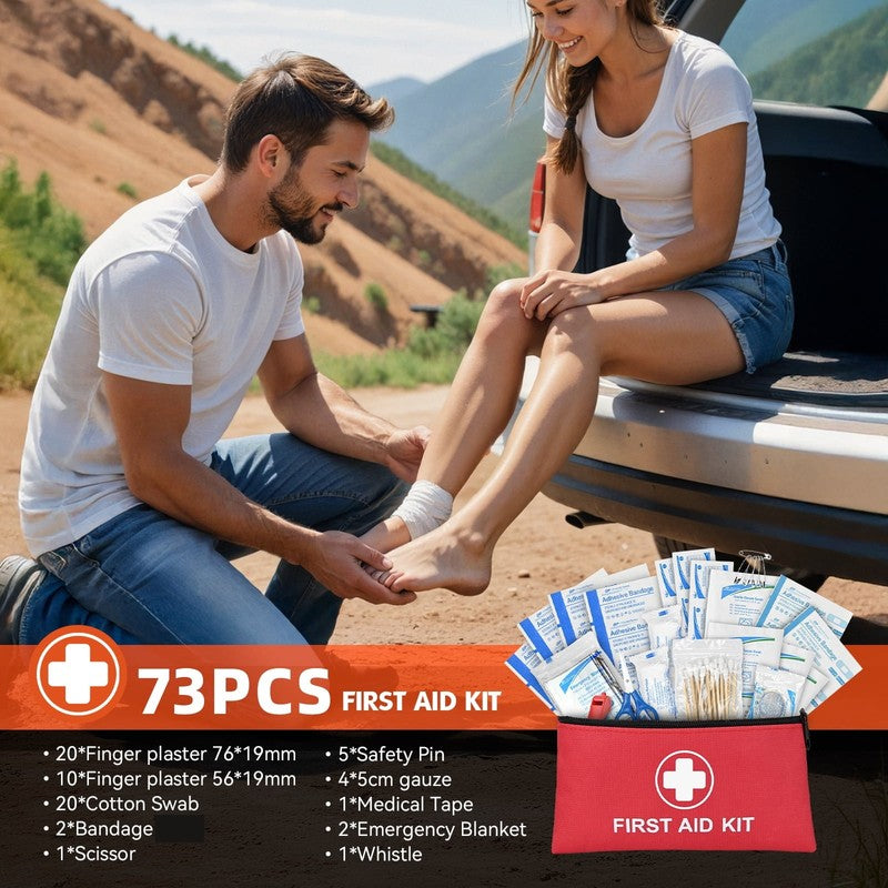 Car Emergency Kit with Portable Air Compressor, First Aid Kit, Jumper Cables & R1