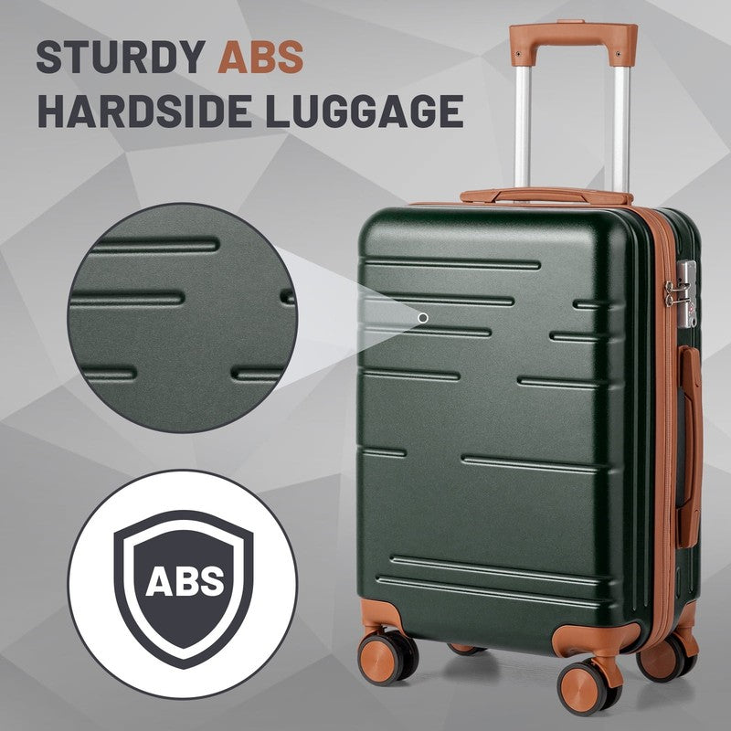 Luggage 5 Piece Sets Suitcase ABS Hardside with Spinner Wheels and TSA Lock, Dee6