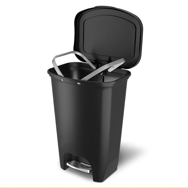 13 Gallon Trash Can Clorox Odor Protection Step Pedal Kitchen Bin Black4