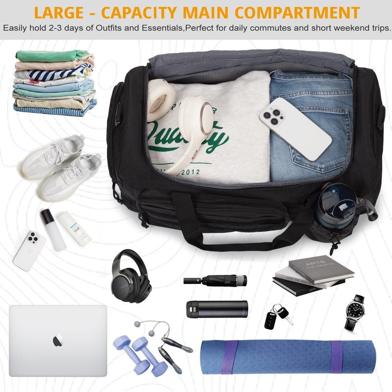 2 In 1 Gym Duffle Bag 40L Convertible Travel Bag Shoes Compartment Luggage1