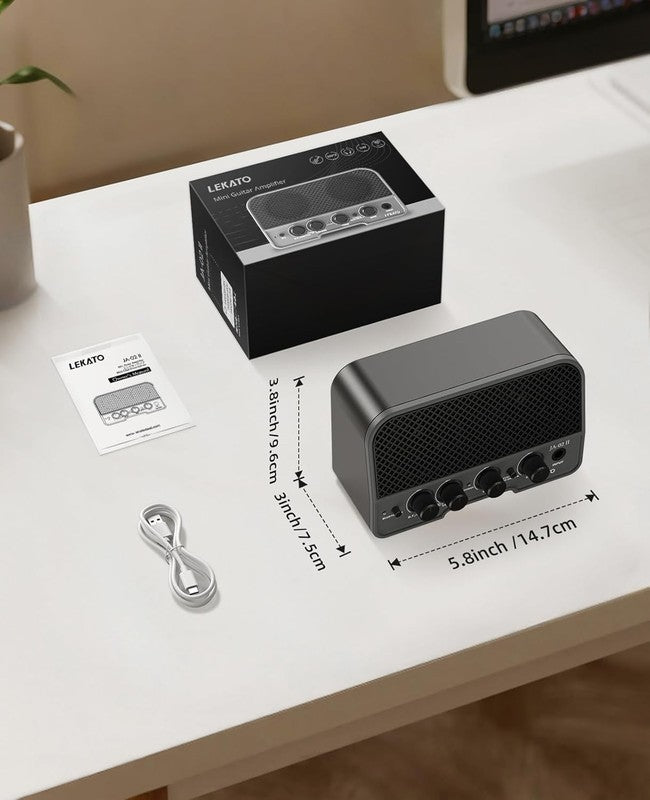 Portable 5W Mini Guitar Amp Rechargeable Electric Practice Amplifier Black6