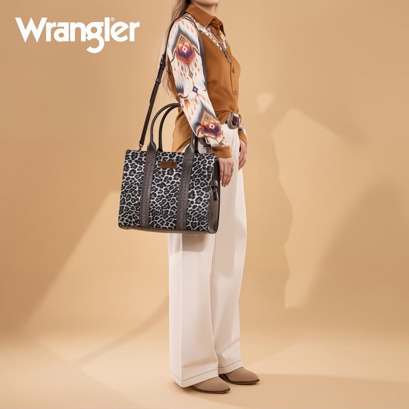 Wrangler Large Tote Bag Women Shoulder Purse w/ Strap Vintage Top Handle2