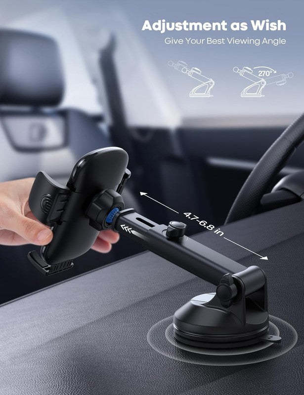 Car Phone Holder Mount, 360° Rotation Dashboard Phone Holder for Phone Samsung7