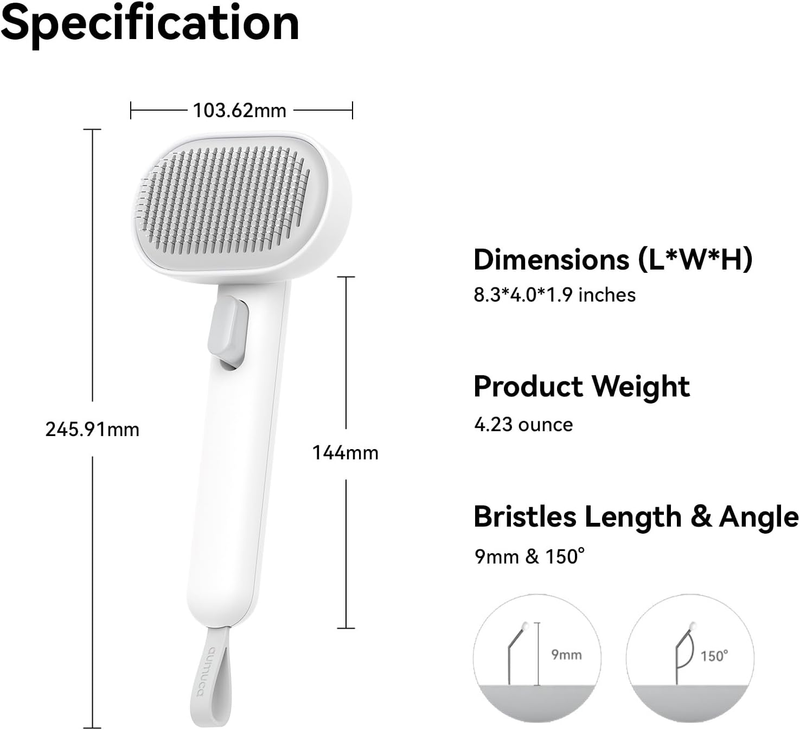 Cat Brush Shedding Cats Long Short Hair Grooming Massage Removes Loose Fur Pet6
