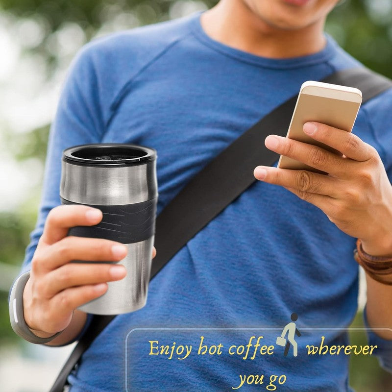 Compact Black Single Serve Coffee Maker with 14Oz Travel Mug & Auto Shut Off8