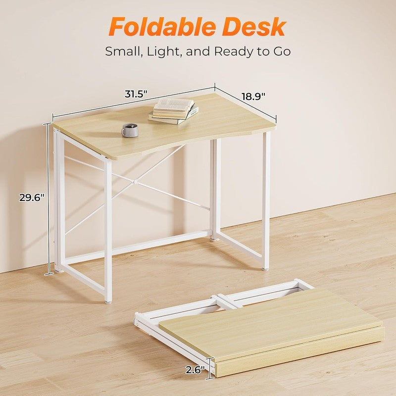 31.5" Folding Desk Oak   Small Space, Home Office, Easy Fold, Compact Design1