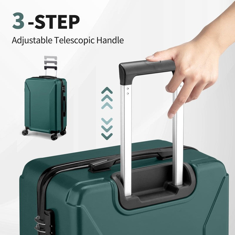 3-Piece Luggage Set with 8 Packing Cubes, Hard Shell Suitcases with Spinner Whee6