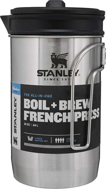 All in One French Press Coffee Maker 32 Oz | 5 Minute Brew, 4 Hours Hot | Mesh F4