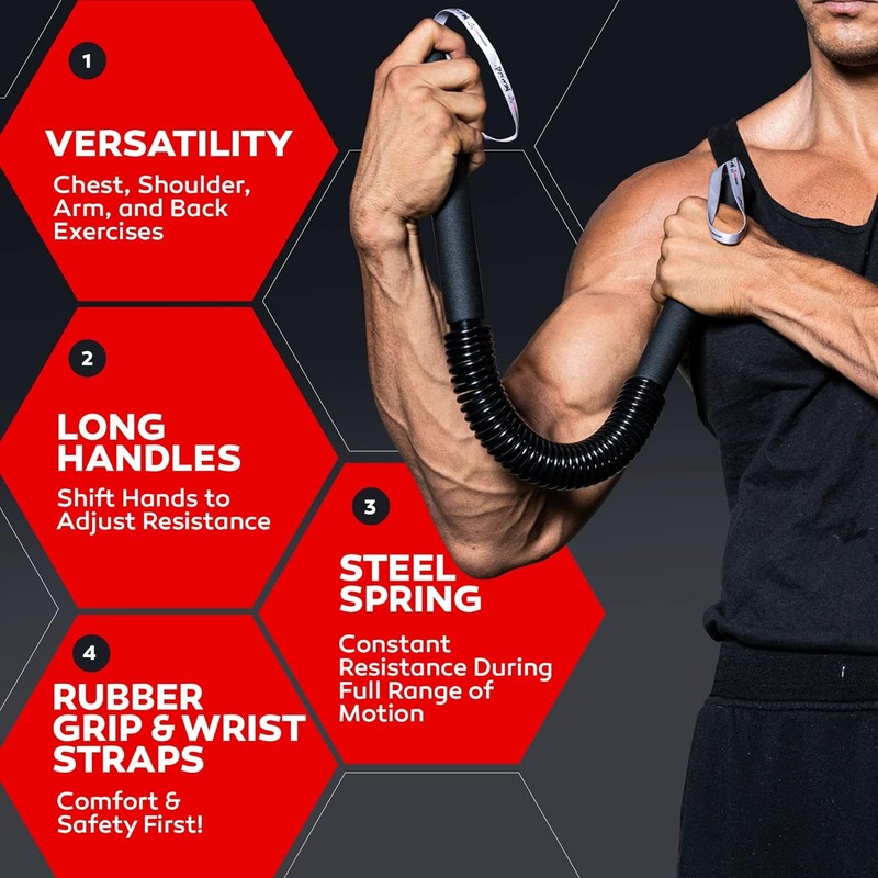 Python Power Twister Bar - Upper Body Exercise for Chest, Shoulder, Forearm, Bic4