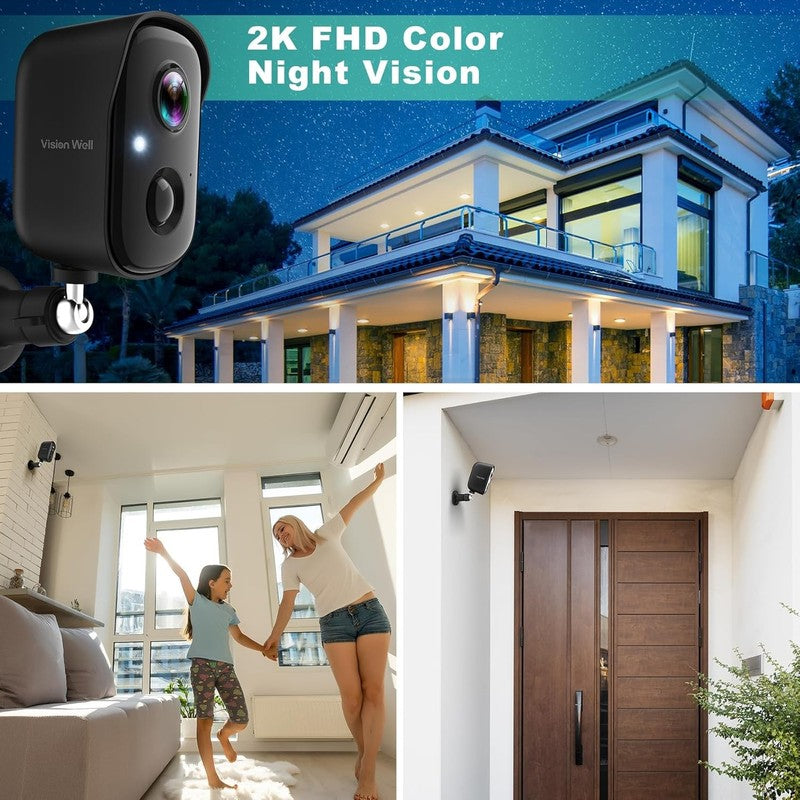 2K Wireless Outdoor Security Camera   AI Motion Detection & Color Night Vision4