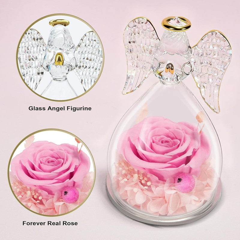 Mom Birthday Gifts for Mom, Angel Figurines with Real Rose Gifts for Her Mom Gra2