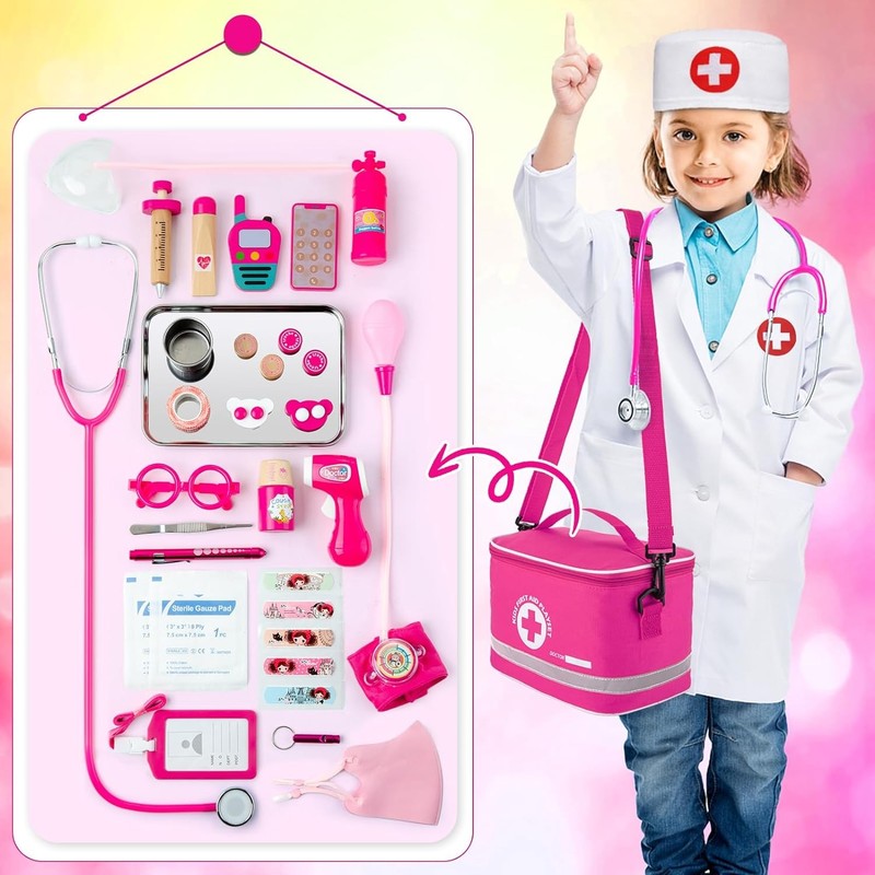 Doctor Kit for Kids Girls, 34 Pcs Kids Doctor Kit for Toddlers 3 5 with Medical 3