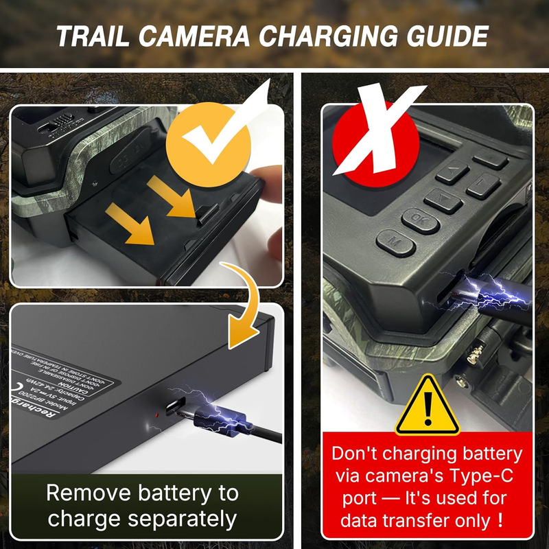 2 Pack 56MP 4K Trail Rechargeable 0.2S Night Vision Motion 120° Wildlife Cam2